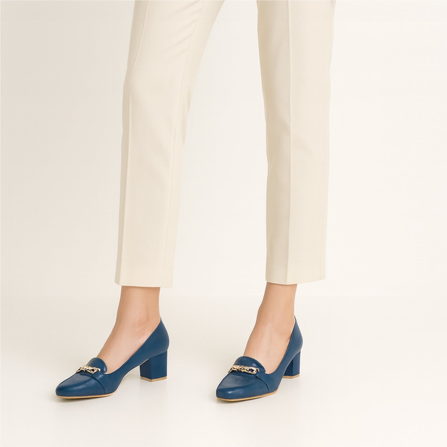 Navi Blue Block Heels106