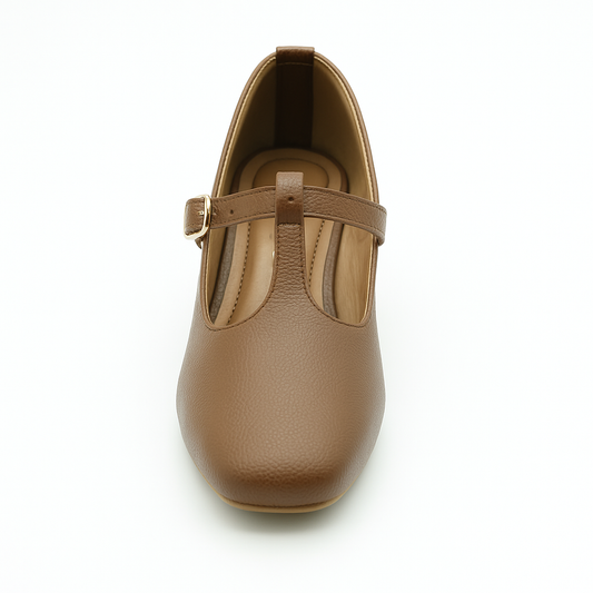 🤎 Dark Brown T-Strap Flats