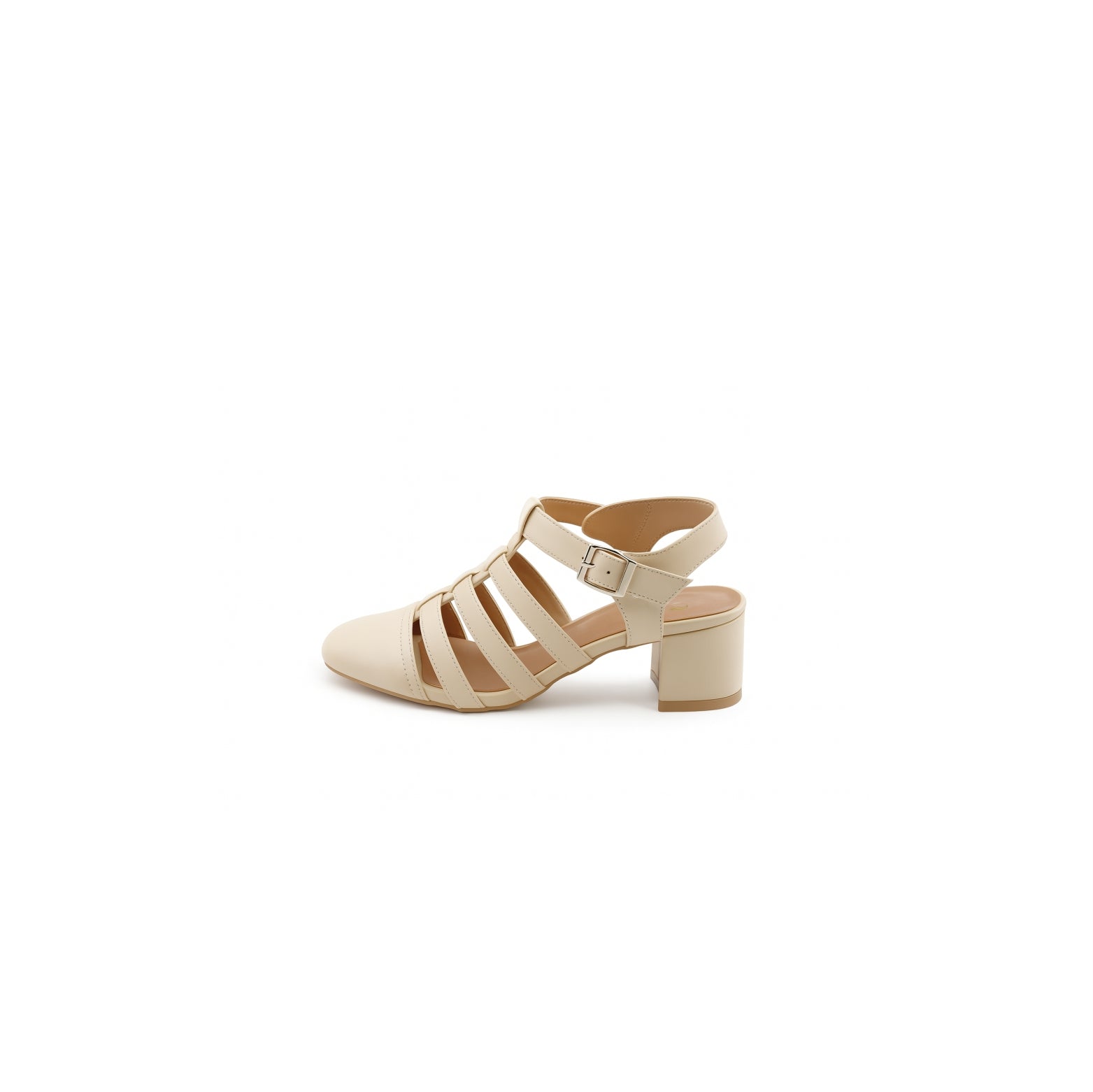 Beige Strappy Block Heel Sandals47125