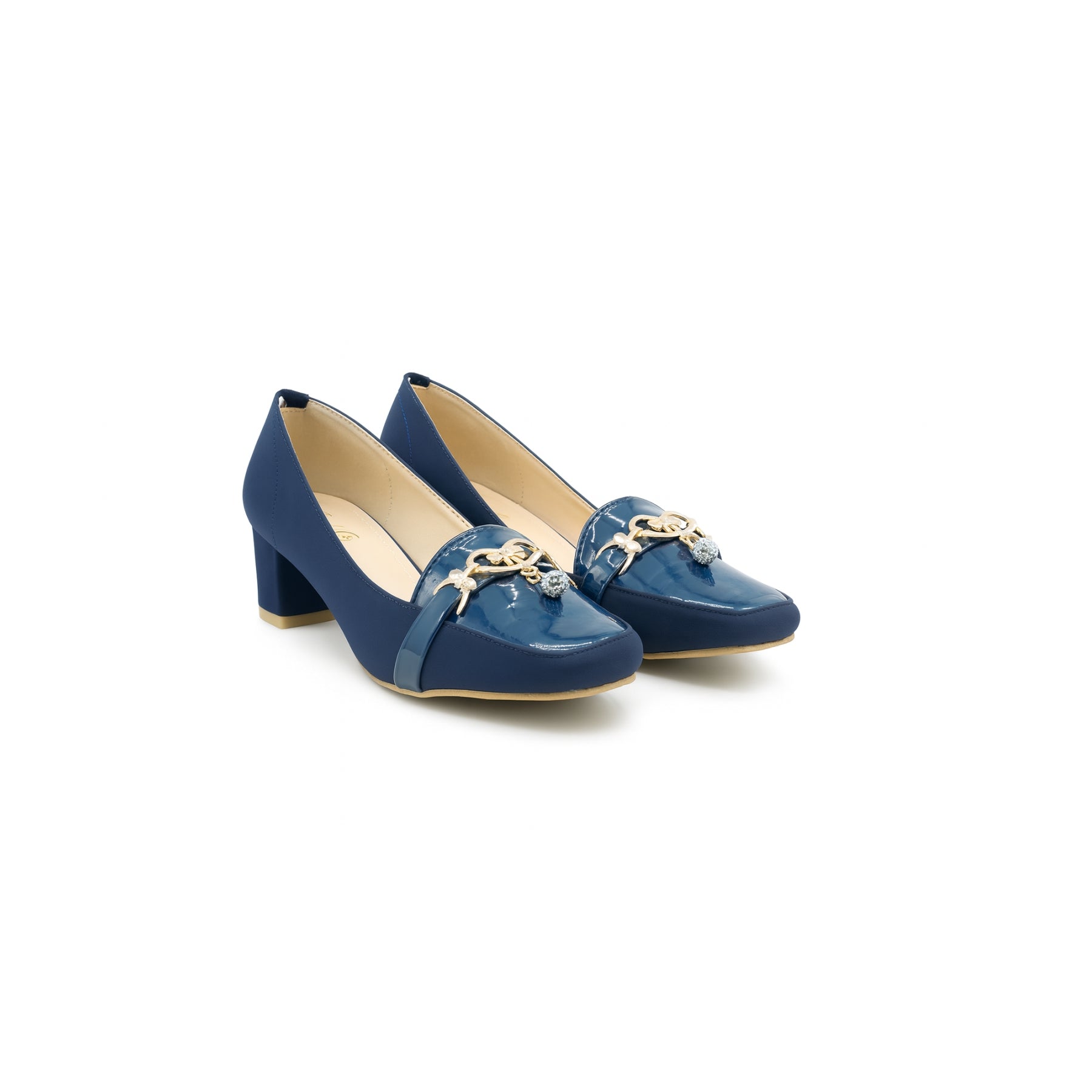 Navi Blue Block Heels106