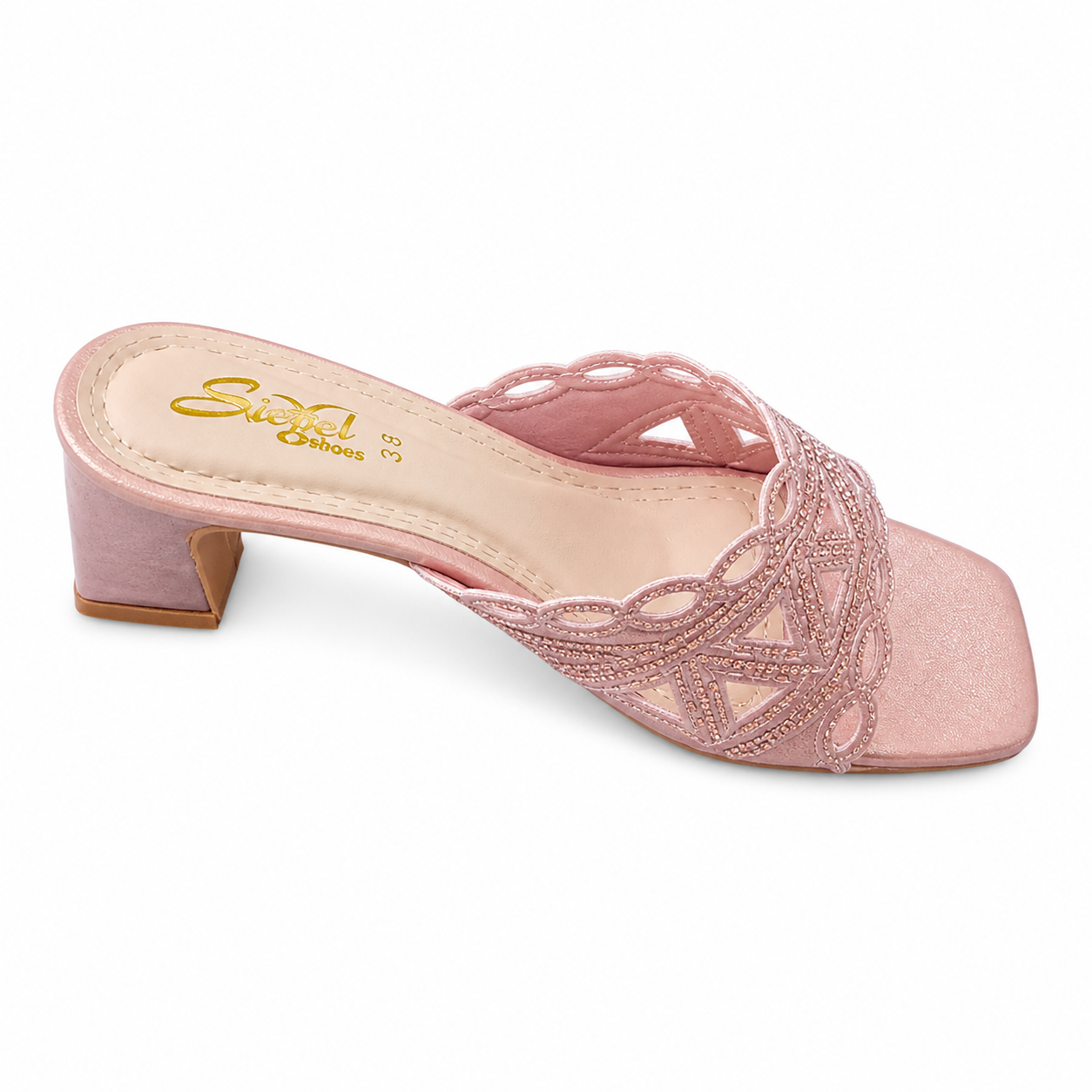 Blush Elegance Beaded Heels