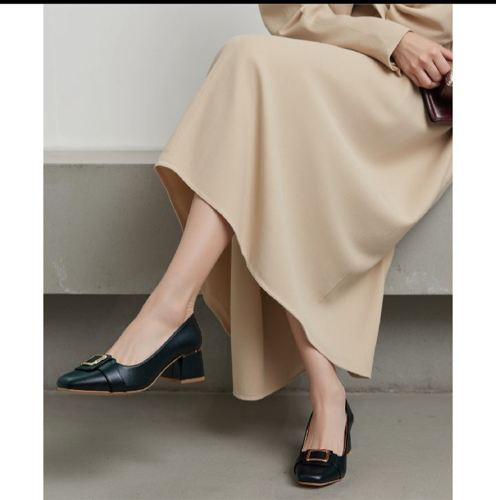 Elegant Black Block Heels 105