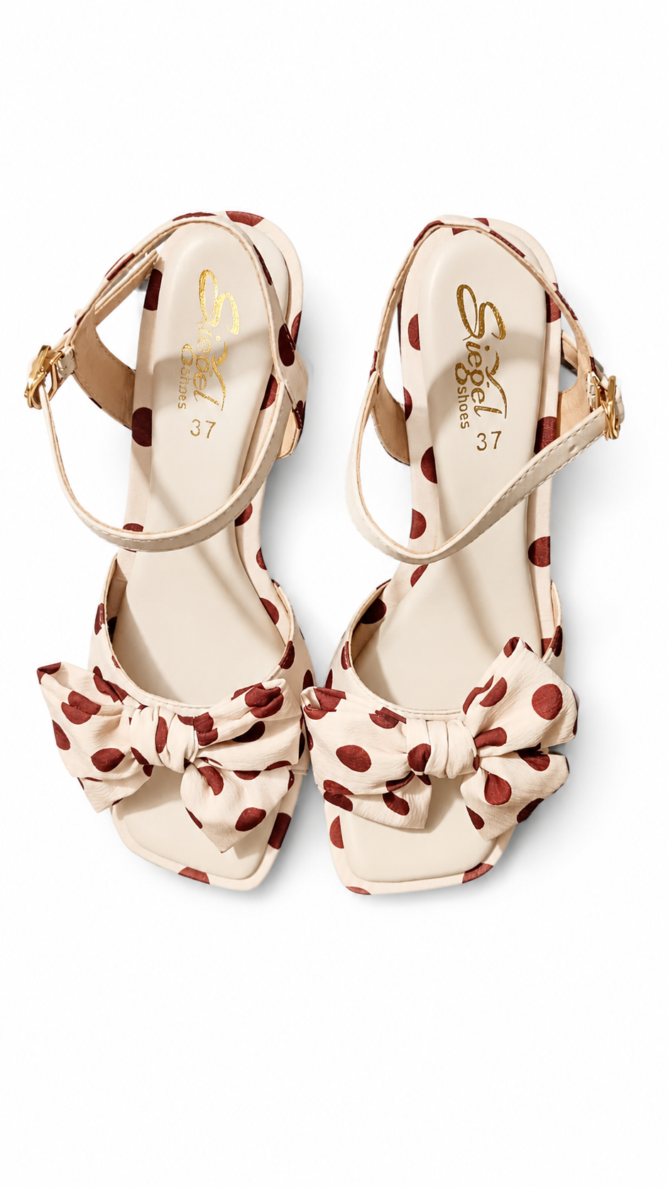 Polka Dot Bow Heel Sandals