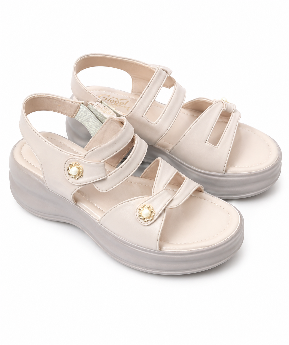 Elegant Strap Sandals Cream White 10007