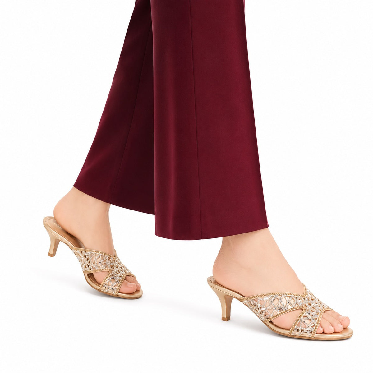 Golden Crystal Luxe Heels