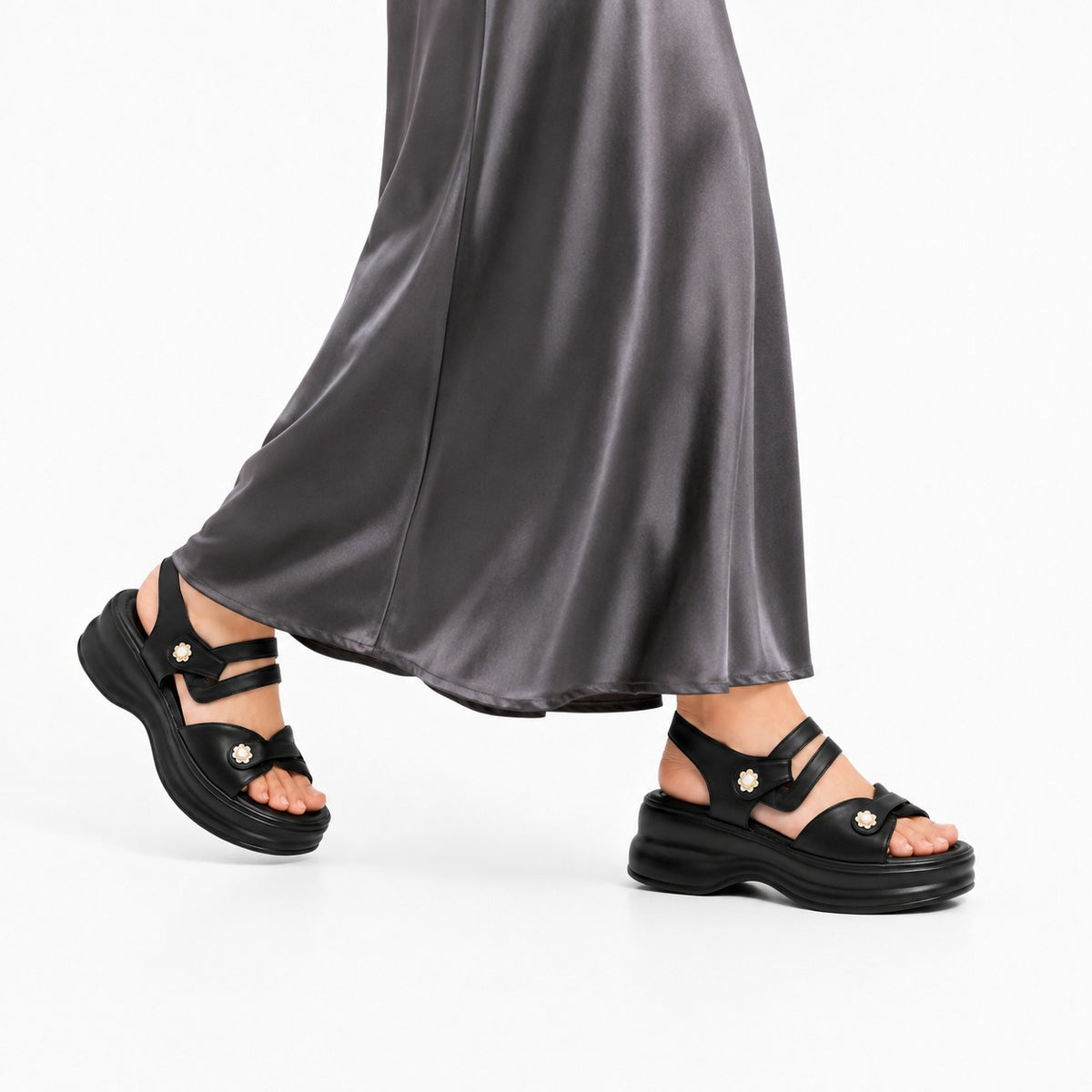 Royal Pearl Strap Wedge Sandals 10007