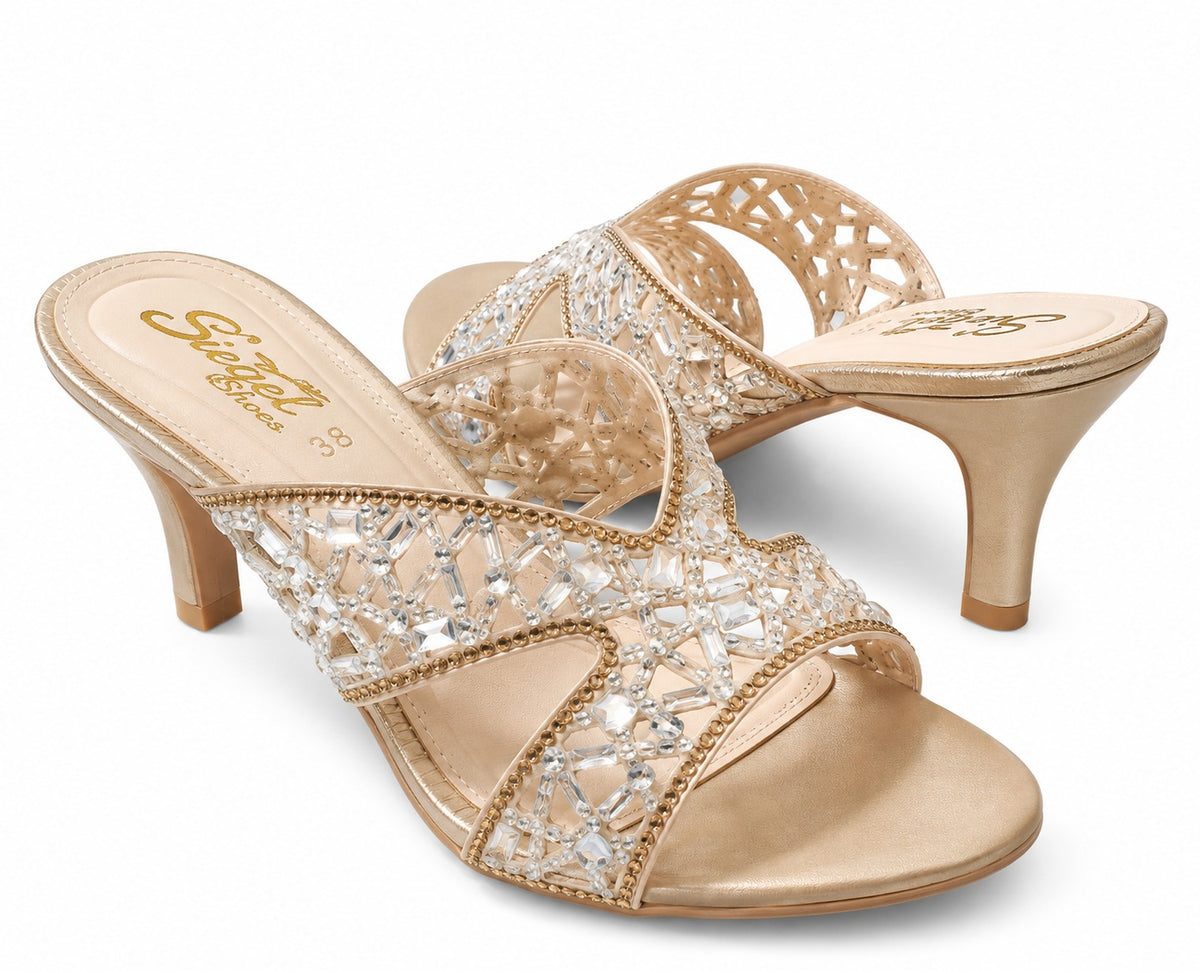 Golden Crystal Luxe Heels