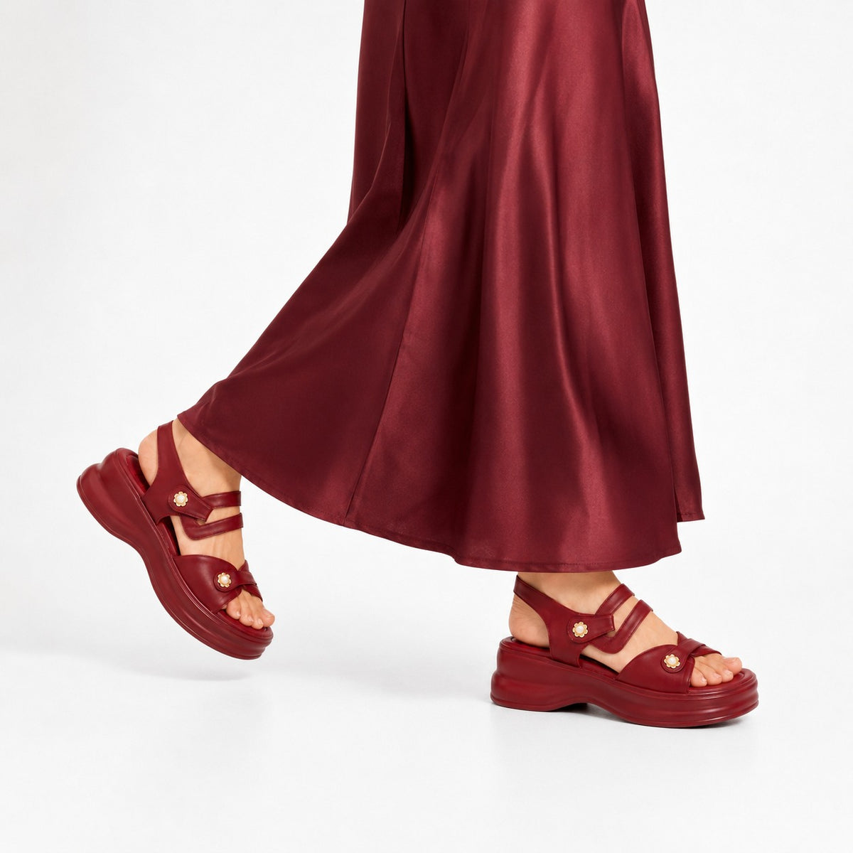 Royal Pearl Strap Wedge Sandals 10007