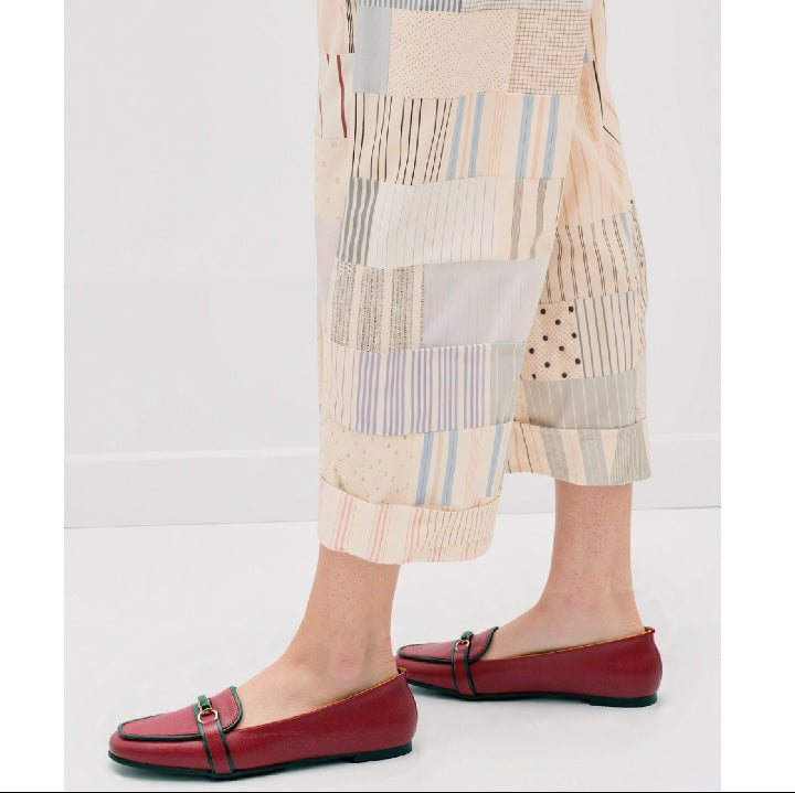 Red Classic Loafer Flats with Buckle 191