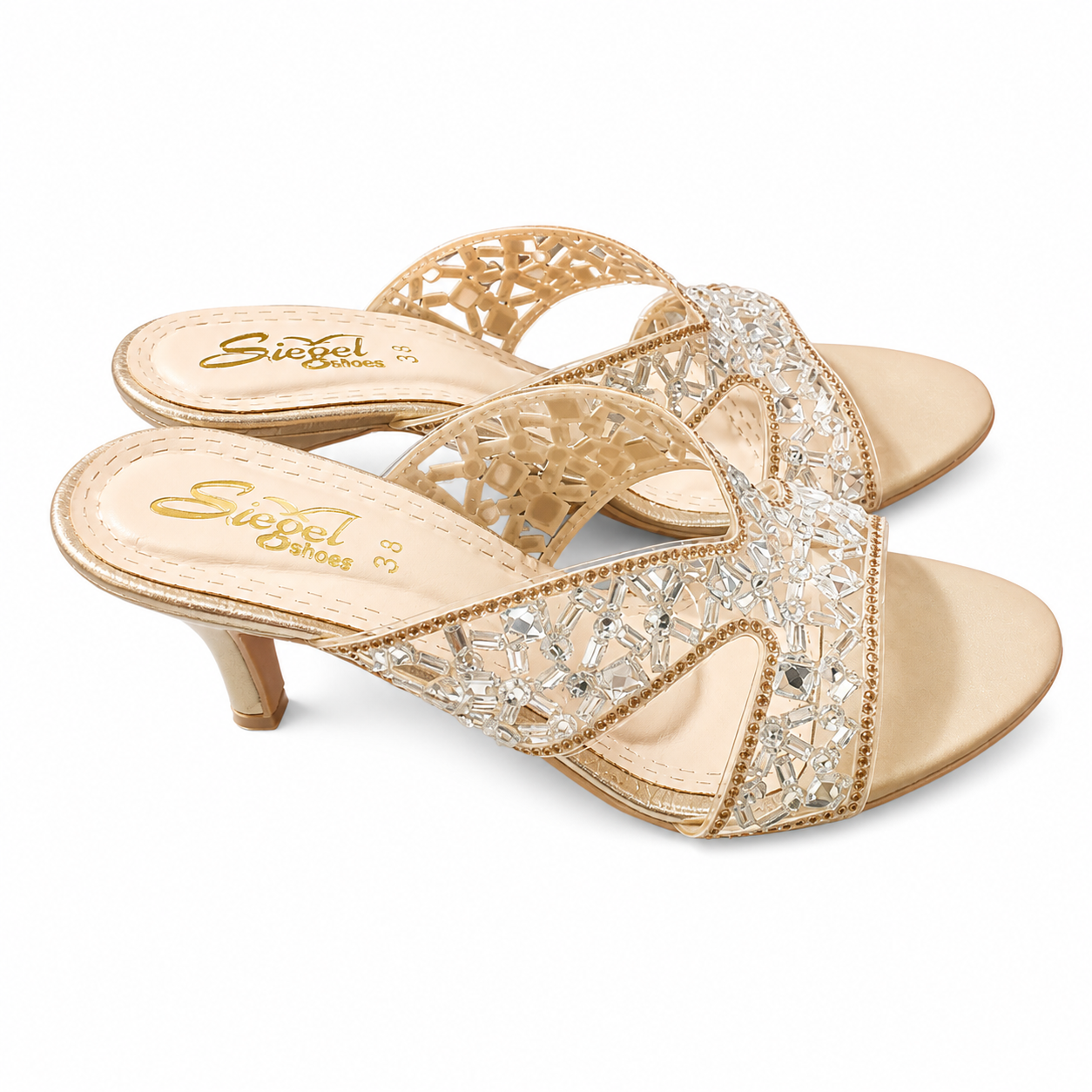 Golden Crystal Luxe Heels