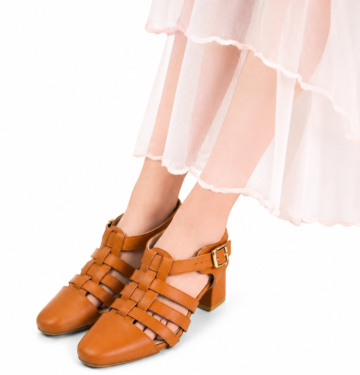 Mustard Strappy Block Heel Sandals MST47125