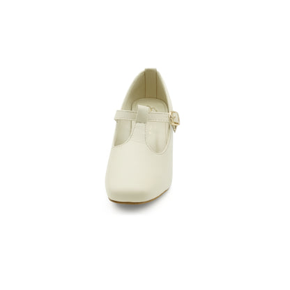 🤍 Cream T-Strap Flats